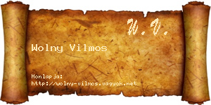 Wolny Vilmos névjegykártya